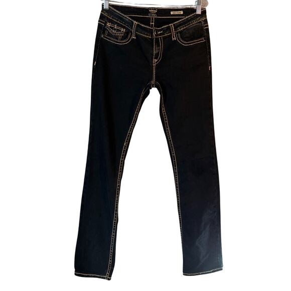 Anoname Chrissy Jeans Womens Size 28" Blue Curvy Straight Low Rise Dark Wash - Picture 1 of 8